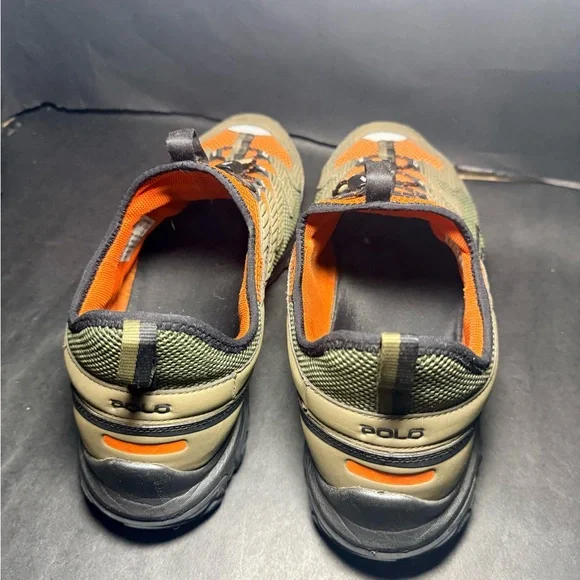 Polo Ralph Lauren ADVNTR 300 LT Trail Sneakers Olive Orange Size 12 - Picture 5 of 9